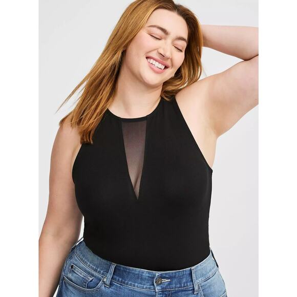 Torrid Foxy Mesh Inset Tank – Black – Size 4X - Picture 7 of 10